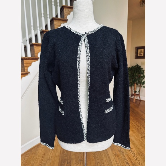Sioni Essentials Black Boucle Open Sweater Jacket, NWT, S - Picture 2 of 14